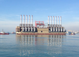 Inclement weather prevented power barge from docking into Jiyeh? Power barge, unable to dock, Jiyyeh